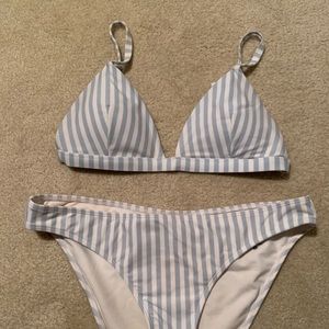 Hollister Triangle Bikini Top and Ribbed Bottoms